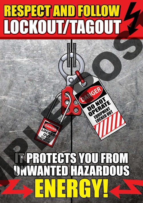 Respect and Follow Lockout Tagout Poster